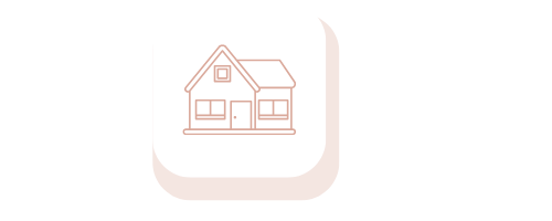 Stilisierte Darstellung eines Hauses mit Fenster und Dach.